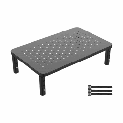 GRIFEMA Monitorständer Schreibtisch, 3 Höhenverstellbare Bildschirmerhöhung | Mit Gitterplattform für Laptop, Computer, PC, Drucker, Beamer, Ergonomischer Bildschirmständer bis 20 kg, Schwarz Monitorständer Modell GB1051 Angebot bei HelloDeals