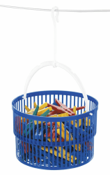 WENKO Wäscheklammer-Korb Set inkl. 30 Wäscheklammern - inkl. 30 Wäscheklammern, Polypropylen, 19 x 9 x 19 cm, Blau A 9 x 19 x 19 cm Angebot bei HelloDeals