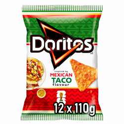 Doritos Mexican Style Taco – Tortilla Chips mit würzigem Taco‑Geschmack – Herzhafter Snack aus Mais (12 x 110 g) Angebot bei HelloDeals