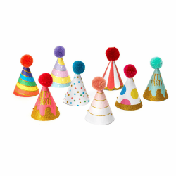 LEGAMI - Set von 8 Partyhüten, mit Pompon und Glitzerdetails, Einheitsgröße, Ø 4,2 cm Angebot bei HelloDeals