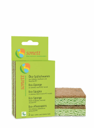 Sonett Öko Reinigungsschwamm – Spülschwamm, 2er Pack, vegan, kratzfrei, oberflächenschonend Angebot bei HelloDeals