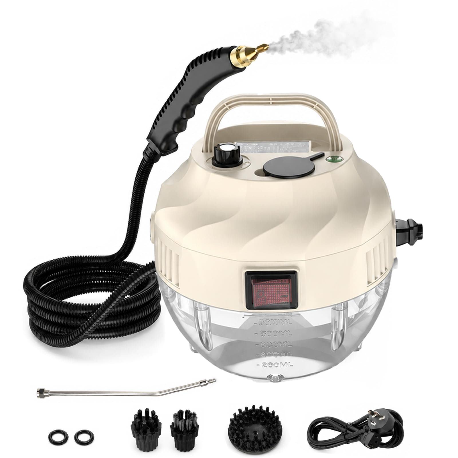 Dampfreiniger Handgerät, 15 Sekunden Aufheizzeit, 1L Wassertank, 1500W & 6 Geschwindigkeitsstufen, Steam Cleaner für Alles, Tragbarer Handdampfreiniger für Boden, Küche, Fenstern,Badezimmern, Auto Angebot bei HelloDeals