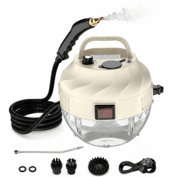 Dampfreiniger Handgerät, 15 Sekunden Aufheizzeit, 1L Wassertank, 1500W & 6 Geschwindigkeitsstufen, Steam Cleaner für Alles, Tragbarer Handdampfreiniger für Boden, Küche, Fenstern,Badezimmern, Auto Angebot bei HelloDeals