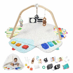 Lovevery | Spielbogen | Preisgekrönte, stufenweise entwicklungsfördernde Spielmatte von Baby bis Kleinkind British English Play Guide Angebot bei HelloDeals