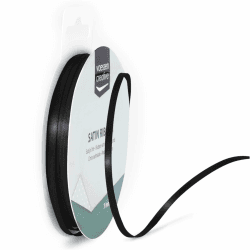 Vaessen Creative Satinband 3mmx10m Schwarz, Schleifenband, Dekoband, Bänder zum Basteln, Stoffbänder für Hochzeit, Taufe Und Geburtstagsgeschenke 10M 3MM Schwarz Angebot bei HelloDeals