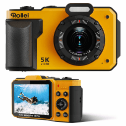 Rollei Sportsline 64 Pro Unterwasserkamera 5K 64MP Digitalkamera wasserdichte Unterwasser Kamera mit Sony 21MP Sensor 18X Digitalzoom EIS Bildstabilisierung Unterwasserkamera-Digitalkamera-Kamera Schwarz Angebot bei HelloDeals