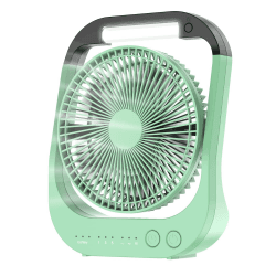 ATEngeus USB-Schreibtischventilator, 10000 mAh, wiederaufladbar, batteriebetrieben, 4 Geschwindigkeiten, Tischventilator, 20,3 cm Campingventilator, 180° drehbar, LED-Licht, Timer, tragbarer Green Angebot bei HelloDeals