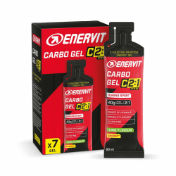 Enervit Carbo Gel C2:1PRO Lime – Energie Gel mit 40 g Kohlenhydraten pro Portion und 50% schneller absorbierten Kohlenhydraten, Limettengeschmack, Vegan, Glutenfrei, 7 Packungen à 60 ml Angebot bei HelloDeals