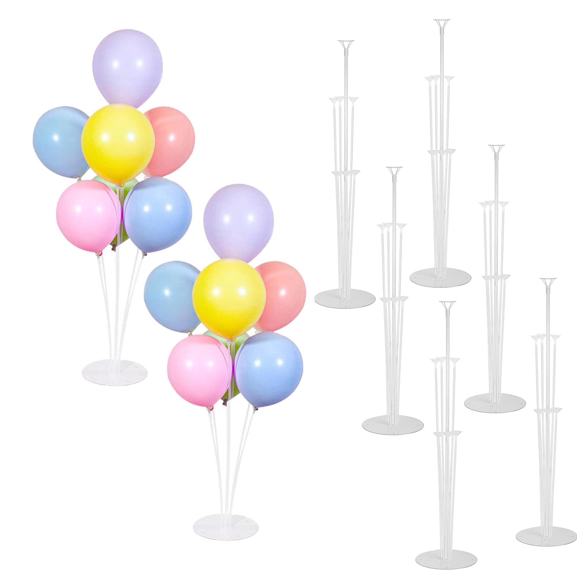 Ballonständer für Luftballons, 6 Sets Luftballon Ständer mit Stäben und Halterungen, Wiederverwendbare Luftballon Ständer Transparentes Ballon Stand Set für Geburtstag Partydeko Hochzeit Angebot bei HelloDeals