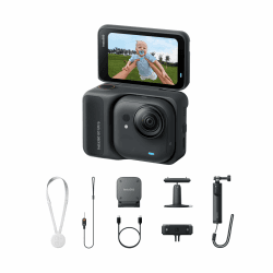 Insta360 GO Ultra Creator-Bundle Nachtschwarz - freihändige 4K Mini-Cam, leicht & mobil, top bei wenig Licht, überall anbringbar, FlowState-Stabilisierung, 200 Min Akku, 10 m wasserdicht Nachtschwarz Creator-Bundle Angebot bei HelloDeals