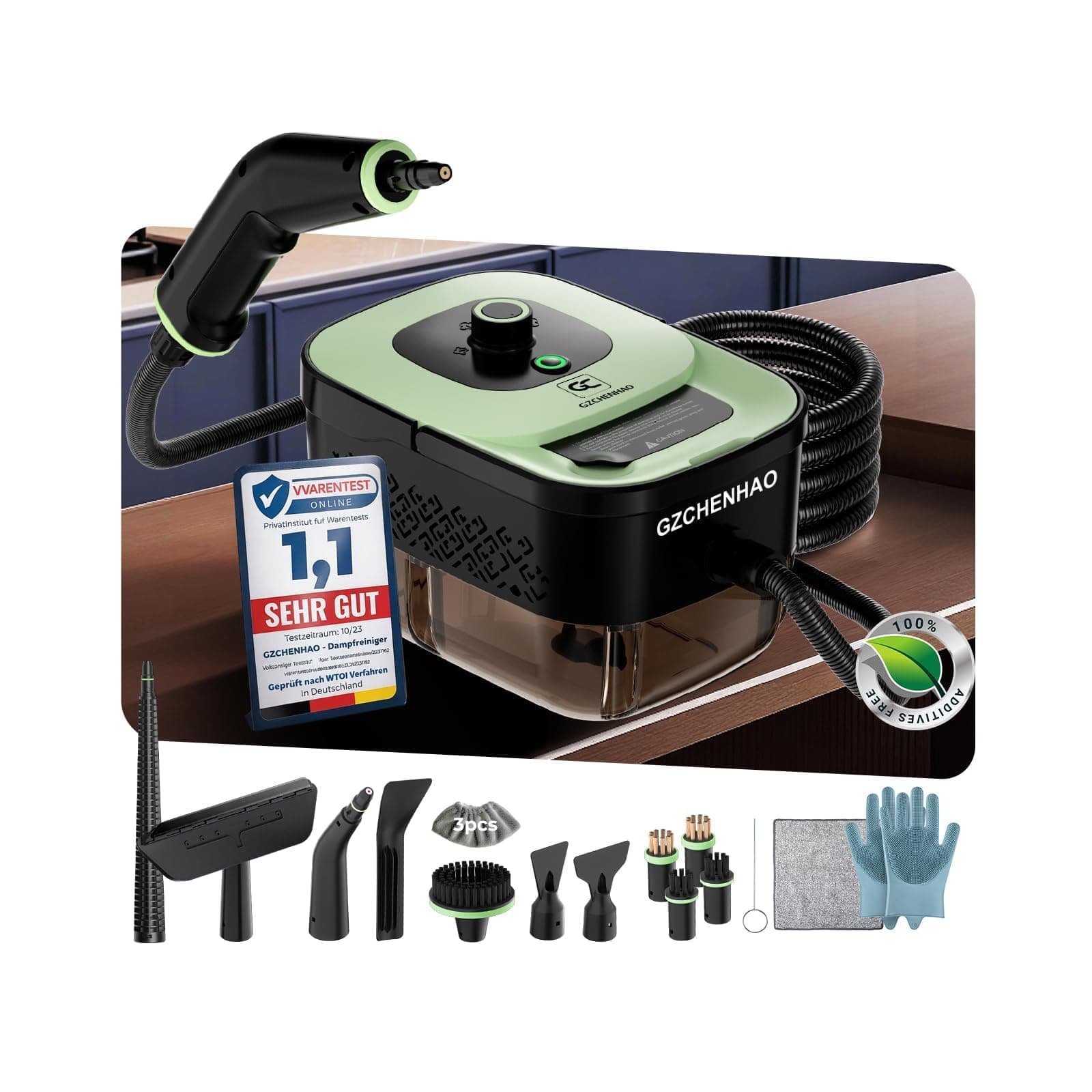 18-IN-1 Dampfreiniger Handgerät【99,99% Keimreduktion-Führende Deutsche SPJ Technik】【9s Turbo-Dampf-Intelligent Turbo Steam System】Dampfreiniger für Alles,Dampfbesen für Boden, Küche etc. Agrün Angebot bei HelloDeals