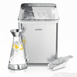 Arendo – Eiswürfelmaschine Edelstahl – Ice Cube Maker – 150 W – 12 kg Eis pro Tag – Automatische Abschaltfunktion – Warnfunktion – kleine Eiswürfel oder große Eiswürfel – leiser Betrieb A: Silber Angebot bei HelloDeals