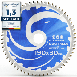 FALKENWALD® Sägeblatt 190x30 mm (Akku) - Ideal für Holz, Metall & Aluminium - Kompatibel mit Bosch GKS 65, PKS 66 AF - Universal Kreissägeblatt 190x30 mm Ø 190x30 mm - Multi Akku Multi - Feinschnitt Akku Angebot bei HelloDeals