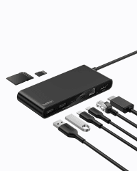 Belkin Connect 8-in-1 USB C Hub, Bildschirmauflösungen bis zu 4K bei 60 Hz – geeignet für Mac-, Windows- und Chromebook-Laptops; 100 W PD; Datentransfer mit 10 Gbit/s; 2,5-Gbit/s Ethernet – Schwarz 8 in 1 Angebot bei HelloDeals