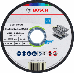 Bosch 1x Stainless Steel and Metal Trennscheibe Long Life, Bohrung 22,23 mm (für Edelstahl, Stahl, Ø 125 mm, Professional Zubehör Kleiner Winkelschleifer) 1 Stück Angebot bei HelloDeals