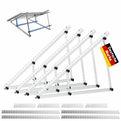 2 set 118CM Verstärkte Solarpanel Halterung Alu balkonkraftwerk halterung | Montagewinkel 0-90° Solarpanel-Montagesatz für 100W-800W, Geeignet für Flachdächer Wände Wohnwagen Boote 118cm Verstärkter Solarmodul Halterung Angebot bei HelloDeals