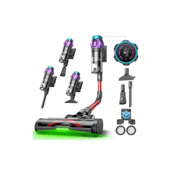 Ultenic Akku Staubsauger 55KPa/600W, 80Min Laufzeit, 1,6L Staubsauger Kabellos mit Multi-Zyklon-Filtration, Touchscreen, Wandladestation, Anti-Tangle-Bürste für Tierhaare/Teppiche/Hartböden Dunkelrot Angebot bei HelloDeals