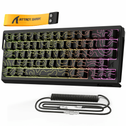 MAMBASNAKE x Attack Shark X68HE Rapid Trigger Magnetschalter Mechanische Tastatur, 0,01 mm einstellbare Betätigung, kabelgebundene 60% Gaming-Tastatur mit Spiralkabel, 8KHz, SOCD(Schwarze Konturen) Angebot bei HelloDeals