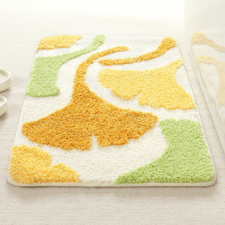 Molesun Niedlicher Badteppich Badematte für Badezimmer Rutschhemmender Weicher Badteppich für Duschen Niedlich Plüsch Mikrofaser Super-saugstark Plüschteppich für 40x60cm 40 x 60 cm Gingkoblätter Angebot bei HelloDeals