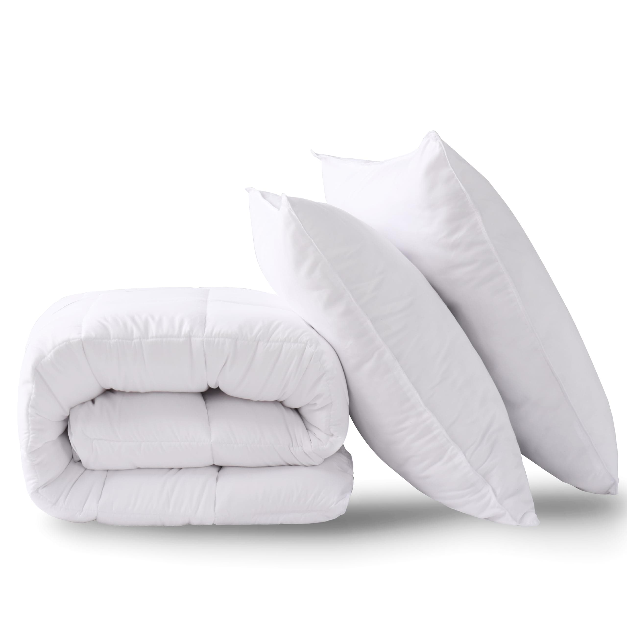 HIG Bettdecke 155x220cm Set mit Kissen – Ganzjahresdecke mit 250GSM Mikrofaserfüllung, Kopfkissen 80x80cm – Oeko-Tex Zertifiziert - Kuschelweich Waschbar für Schlafzimmer Gästezimmer Ferienwohnung Weiß 155x220 + 80x80 cm Angebot bei HelloDeals