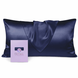 OLESILK 100% Seide Kissenbezug Kissenhülle Haar- und Hautpflege mit Verstcktem Reißverschluss 19 Momme 1 Stück Marineblau 40x80cm 40×80cm Marineblau Angebot bei HelloDeals