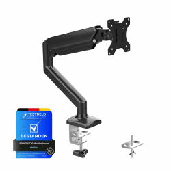 GRIFEMA GB2003-1, Monitor Halterung für 13-32 Zoll, Monitor Arm mit Gasfeder Höhenverstellbar, Einzelner Bildschirm Ständer 360° Drehbar Schwenkbar Neigbar, VESA 75x75/100x100 mm, bis 9 kg, Schwarz Gasfederarm Angebot bei HelloDeals