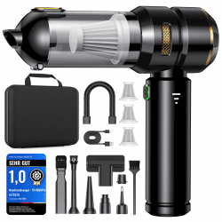 KITBEZN Handstaubsauger, 27KPA Handstaubsauger Akku Kabellos, 135W Autostaubsauger Stark, 4-in-1 Mini Staubsauger mit Bürstenloser Motor per Auto, Haus, Tierhaare, Sofa Reinigung Schwarz Angebot bei HelloDeals