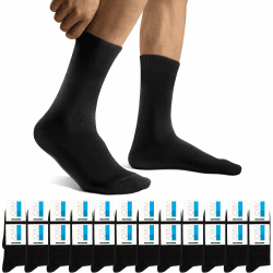 Falechay Herren Socken 12 Paar Sportsocken Classic Schwarz Atmungsaktive Baumwolle 39-42 Schwarz*24 Angebot bei HelloDeals