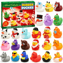 Enten Adventskalender 2026 für Kinder – 24 bunte Badeenten mit Überraschung, verschiedene Designs, Weihnachtskalender für Mädchen Jungen Kleinkinder 1-4 Jahr, Geschenk für Baby Kind Duck-Adventskalender Adventskalender Angebot bei HelloDeals