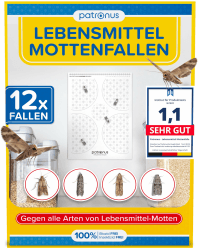 Lebensmittelmotten-Falle [12 Stück Vorteilspack] | Mottenfalle gegen Lebensmittel-Motten mit maximaler Lockwirkung - Pheromonfalle mit Hochleistungs-Leim zur Befallsermittlung Angebot bei HelloDeals