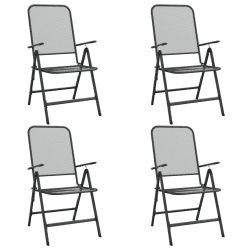 vidaXL 4X Klappbar Gartenstuhl Campingstuhl Balkonstuhl Terrassenstuhl Stühle Sitzgruppe Gartenmöbel Sitzgarnitur Essstuhl Streckgitter Anthrazit Angebot bei HelloDeals