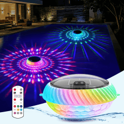 AearKing Poolbeleuchtung Schwimmende, RGB Pool Lichter Schwimmend Solar mit Fernbedienung, Pool Beleuchtung mit Lichtershow, IP68 wasserdichte Whirlpool Lichter Unterwasser LED für Pools – 1 Stück Angebot bei HelloDeals