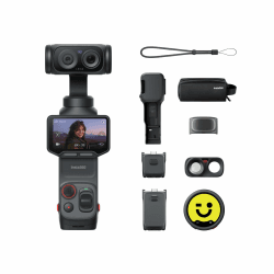 Insta360 Luna Ultra Creator-Bundle – 8K Vlogging-Kamera mit Zwei Leica Objektiven, 12× Zoom, 1"-Sensor, Abnehmbarer 2"-Touchscreen, Dreifach-KI-Chip, kompakte Gimbal-Kamera für Vlogs und Fotografie Nachtschwarz Creator-Bundle Angebot bei HelloDeals