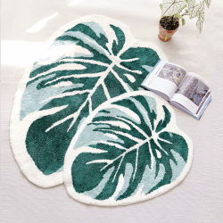 70×92cm Badezimmerteppich Grün groß,badvorleger Monstera Blattfläche getuftete Teppiche,rutschfeste Badematte kinder,ultraweich,waschbar,für Kinder,Pflanzenblätter,Bodenmatte für Schlafzimmer 70×92cm Monstera Angebot bei HelloDeals