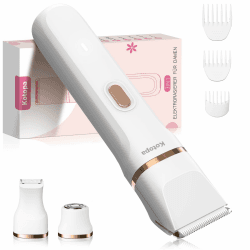 Kotopa Intimrasierer für Frauen, Elektrischer Rasierer Damen mit 3 Aufsätzen, kabelloser und wiederaufladbarer Trimmer Damen für Intimbereich, Gesicht und Beine, Hautschonend & sanft (Weiß) Angebot bei HelloDeals