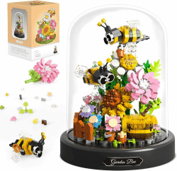 TOY PLAYER Biene Blumen Micro Mini Baustein Set, Blumen Insekten klemmbausteine Bausteine mit Staubdichte Kuppel Und Sockel,Geschenk für Erwachsene (588 PCS) Angebot bei HelloDeals