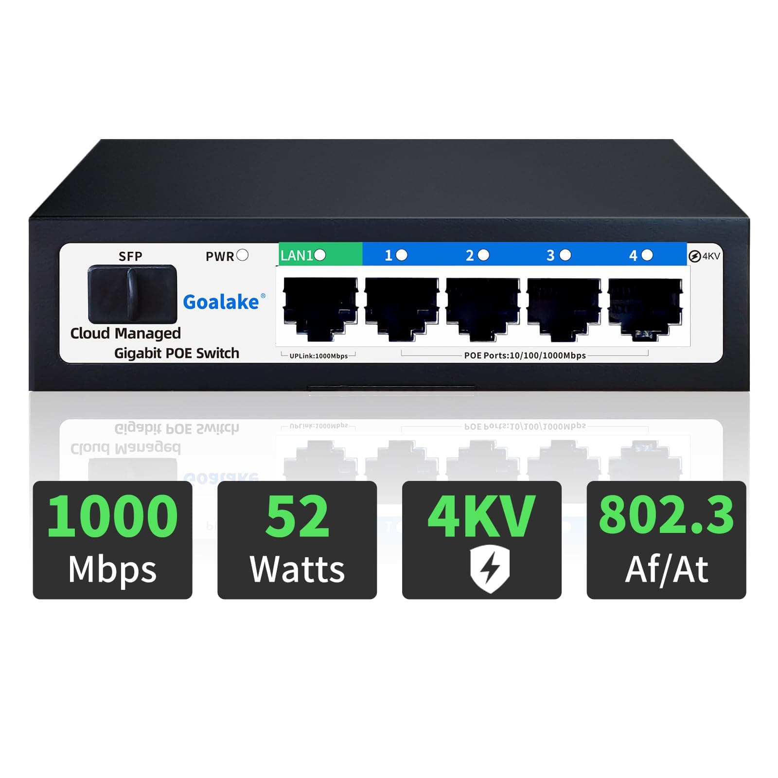 6-Port Gigabit PoE+ Switch (4X PoE @ 52W) | Cloud Managed Ethernet Switch | AI Extend Modus bis 250m | 802.3af/at, Überspannungsschutz | Netzwerk-Switch für Überwachung & Business | Plug & Play 5 Gigabit Ports|52W 4xPoE+ cloud Angebot bei HelloDeals