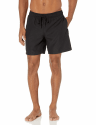Amazon Essentials Herren Badeshorts - Badehose Herren Kurz mit Netzfutter, Taschen und Kordelzugverschluss 7" Swim Trunk Schwarz M Angebot bei HelloDeals