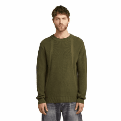 G-Star Herren Structure R Knit Sweater XL Grün (Dark Olive D26781-c868-c744) Angebot bei HelloDeals