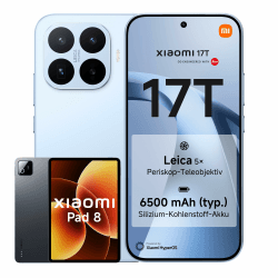 XIAOMI 17T Smartphone 12GB+256GB, Handy mit Android, 6,59'' 120Hz Display, 6500mAh Akku, Leica 5X Telekamera, 67W HyperCharge, Blau, 3 Jahre Herstellergarantie, inkl Pad 8 8+128GB Gray Blau 12+256GB Xiaomi 17T bundle mit Xiaomi Pad 8 8+128GB Angebot bei HelloDeals