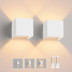 Klighten 2 Stücke Aussenlampe mit Austauschbarer G9 LED Lampe Warmweiß 3000K, Aluminium LED Wandleuchte Innen/Aussen Einstellbar Abstrahlwinkel Außenwandleuchten für Wohnzimmer Garten, Weiß Angebot bei HelloDeals
