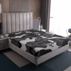 Homewish Graue Camo Spannbettlaken 140x200cm Bettlaken,Schwarz Grau Camouflage Militär Abstrakte Spannbetttuch für Kinder Jungen Mädchen Teenager,Tarnungs Enthusiast Einfaches Bed Sheet Mikrofaser Grau 140x200x30cm Angebot bei HelloDeals