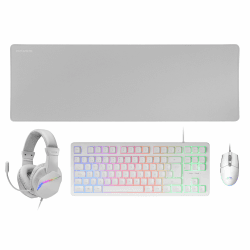 Mars Gaming MCP-RGB3 Pack RGB Tastatur Fixed, Maus Flow 3200 DPI, Over-Ear Kopfhörer, XXL Matte, spanische Sprache, Weiß MCPRGB3WES Angebot bei HelloDeals