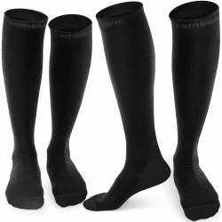 CAMBIVO Kompressionsstrümpfe Damen und Herren 2 Paar, Kompressionssocken Stützstrümpfe für Laufen, Sport, Flug, Reise, Radsport 3XL Schwarz Angebot bei HelloDeals