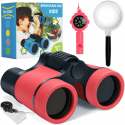 Ferngläser für Kinder, Kinderfernglas Spielzeug für 3 4 5 6 7 8 Jahre Jungen und Mädchen, Set mit Lupe & Kompass – Outdoor Spielzeug für Kinder Im Alter Von 3-8 Jahren (Rosenrot) Angebot bei HelloDeals