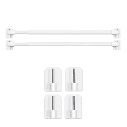 2 Stück Scheibengardinenstange für Fenster Küche DIY-Projekte Ausziehbar Vitragestangen mit Selbstklebehaken 90-155CM(2 Stück) Angebot bei HelloDeals