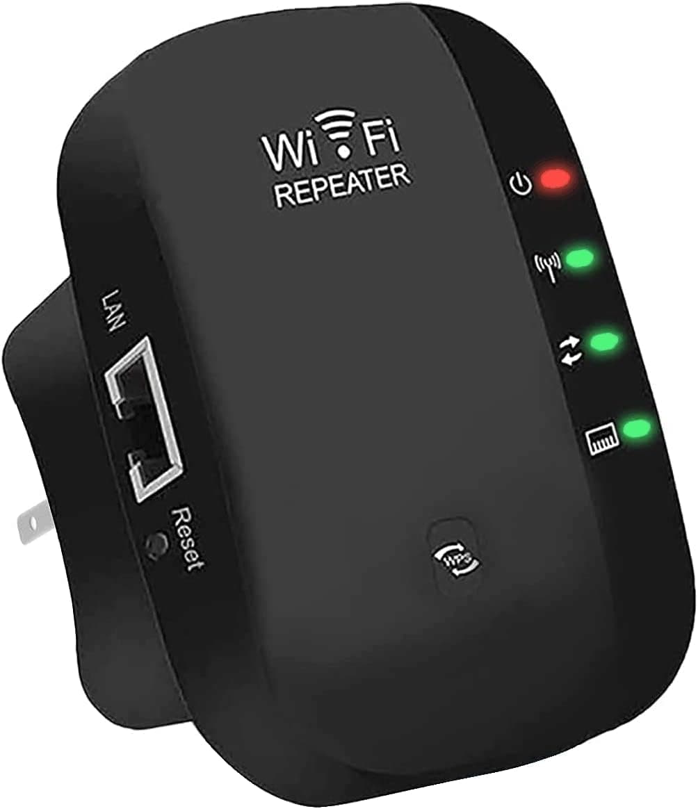 WiFi Extender Booster, WLAN Repeater WLAN Verstärker WiFi Extender bis zu 5000sq.ft Mit Repeater/AP Modus, Long Range Amplifier mit Ethernet Port zu Allen WLAN Geräten, 1-Key Setup, Access Point Schwarz Angebot bei HelloDeals
