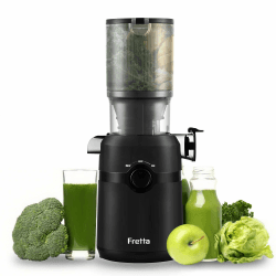 Fretta Entsafter,Slow Juicer mit 108MM Breite und Größere Fütterungsröhre,Füllvolumen für ganze Gemüse und Obst,BPA-frei Tritan-Material Entsafter,Einfacher Installation,200W Naturweiß 1L Angebot bei HelloDeals