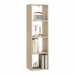 WOLTU Bücherregal mit 4 Ebenen, Würfelregal Standregal, offenes Regal, Aufbewahrungsregal für Wohnzimmer Arbeitszimmer Kinderzimmer Büro, modern, 30x106,5x23,5 cm, helle Eiche, SK051hei Angebot bei HelloDeals