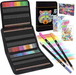 Melifluo 72 Buntstifte Set, Buntstifte 1 Malbuch,Tragbarer Premium-Reißverschlusstasche. Bundstifteset Perfekt für Erwachsene und Künstler zum Skizzieren, Schattieren und Kritzeln 72 Color 72 stück (1er Pack) Angebot bei HelloDeals